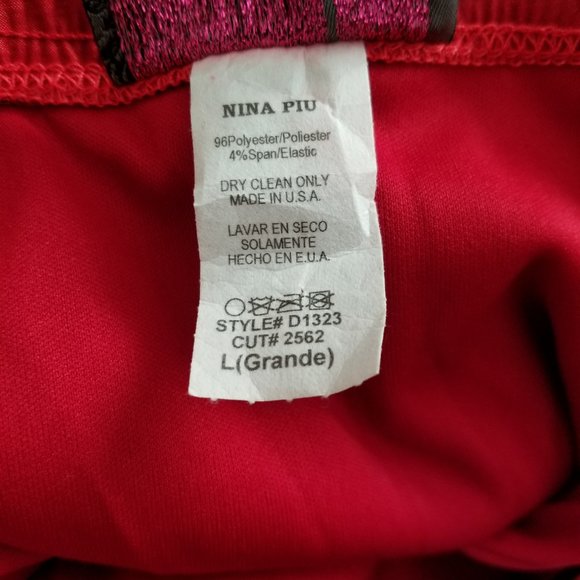 NWOT Nina Pui Red Strapless Knee Length Dress with Black Trim Size Small - Picture 4 of 5